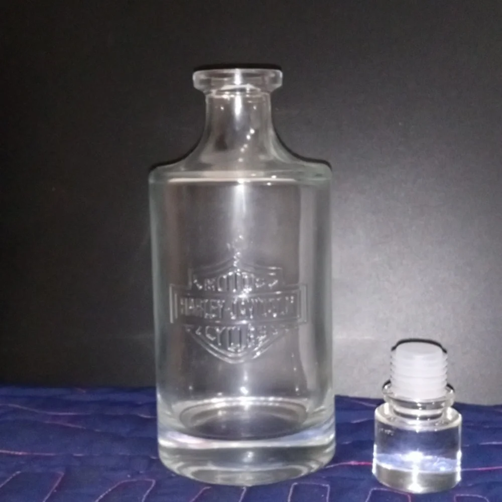 Harley-Davidson Heavy Glass Round Decanter - NIB